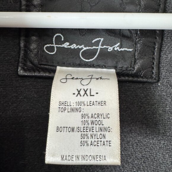 Sean Jean Vintage Men's Full Zip Leather Bomber Jacket Size XXL - Picture 3 of 13